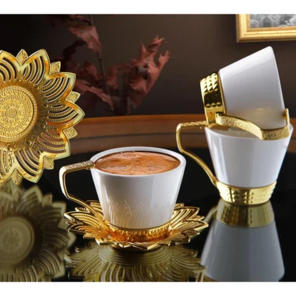 Selçuklu Düz Kahve Seti-Gold